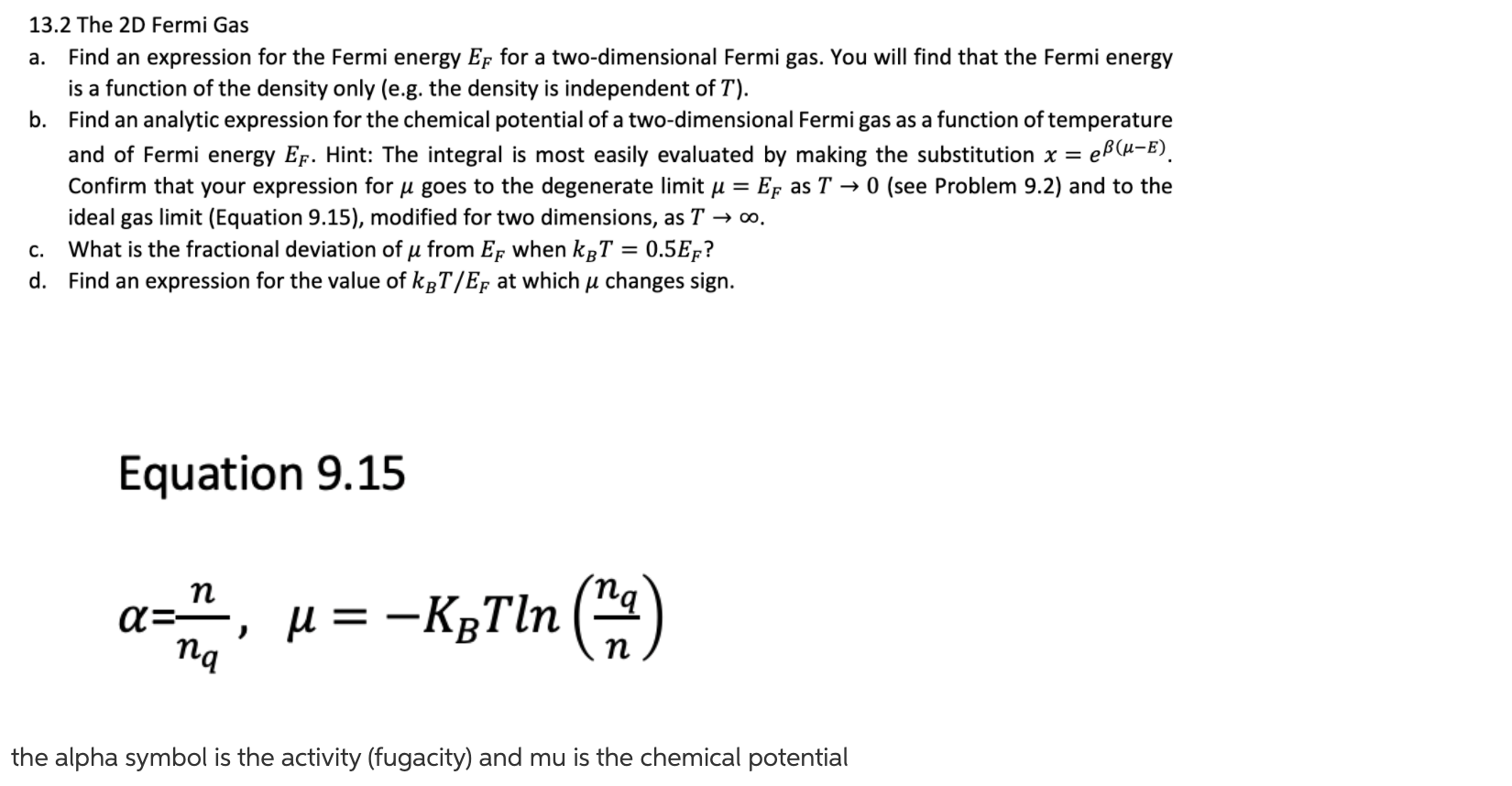 Solved 13.2 The 2D Fermi Gas a. Find an expression for the | Chegg.com