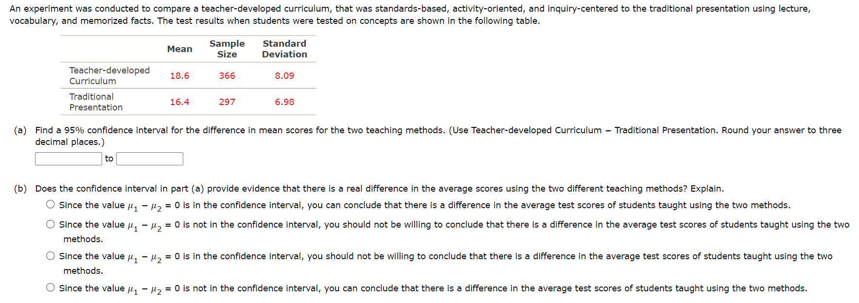 Solved An experiment was conducted to compare a | Chegg.com