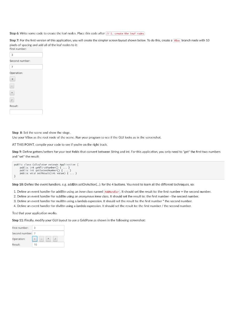 Solved Make a simple calculator application with two main | Chegg.com