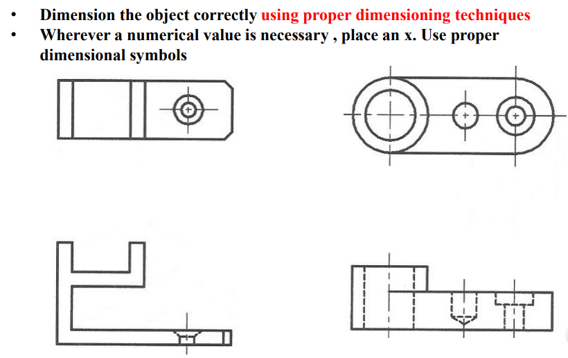 Solved Dimension the object correctly using proper | Chegg.com