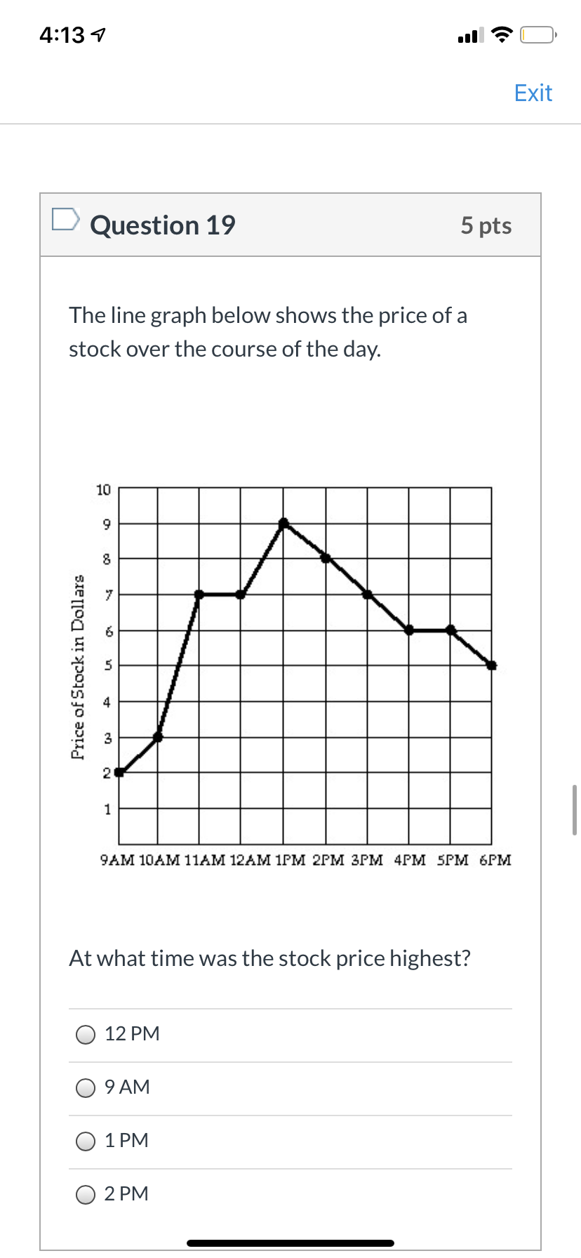 Solved 4 13 7 11 Exit Question 19 5 pts The line graph below