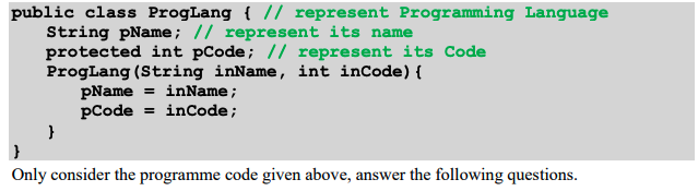 Solved public class ProgLang { // represent Programming | Chegg.com