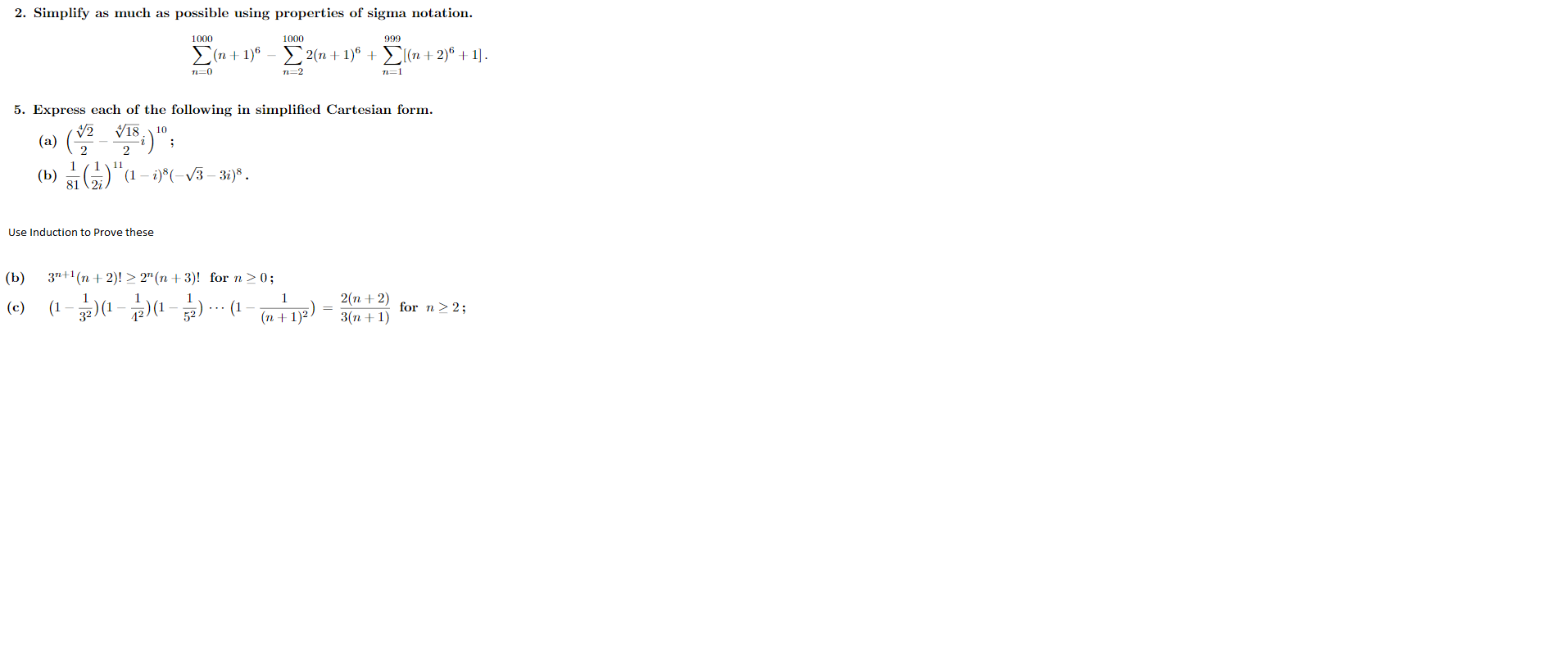 Solved 2 Simplify As Much As Possible Using Properties Of Chegg Com
