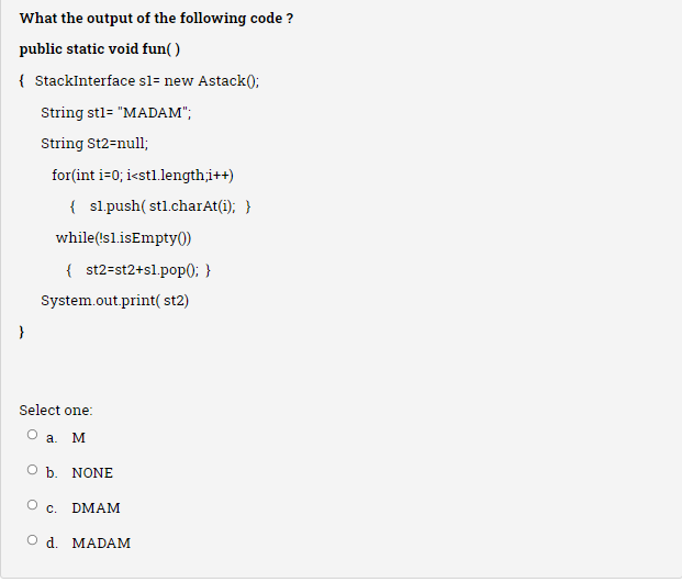 Solved What the output of the following code ? public static | Chegg.com