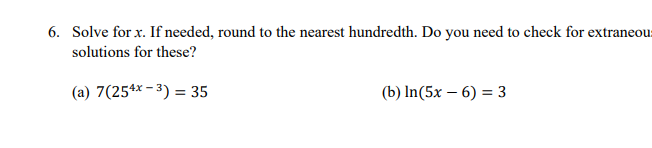 Solved Solve for x. If needed, round to the nearest | Chegg.com