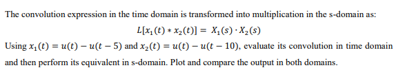 Solved The convolution expression in the time domain is | Chegg.com