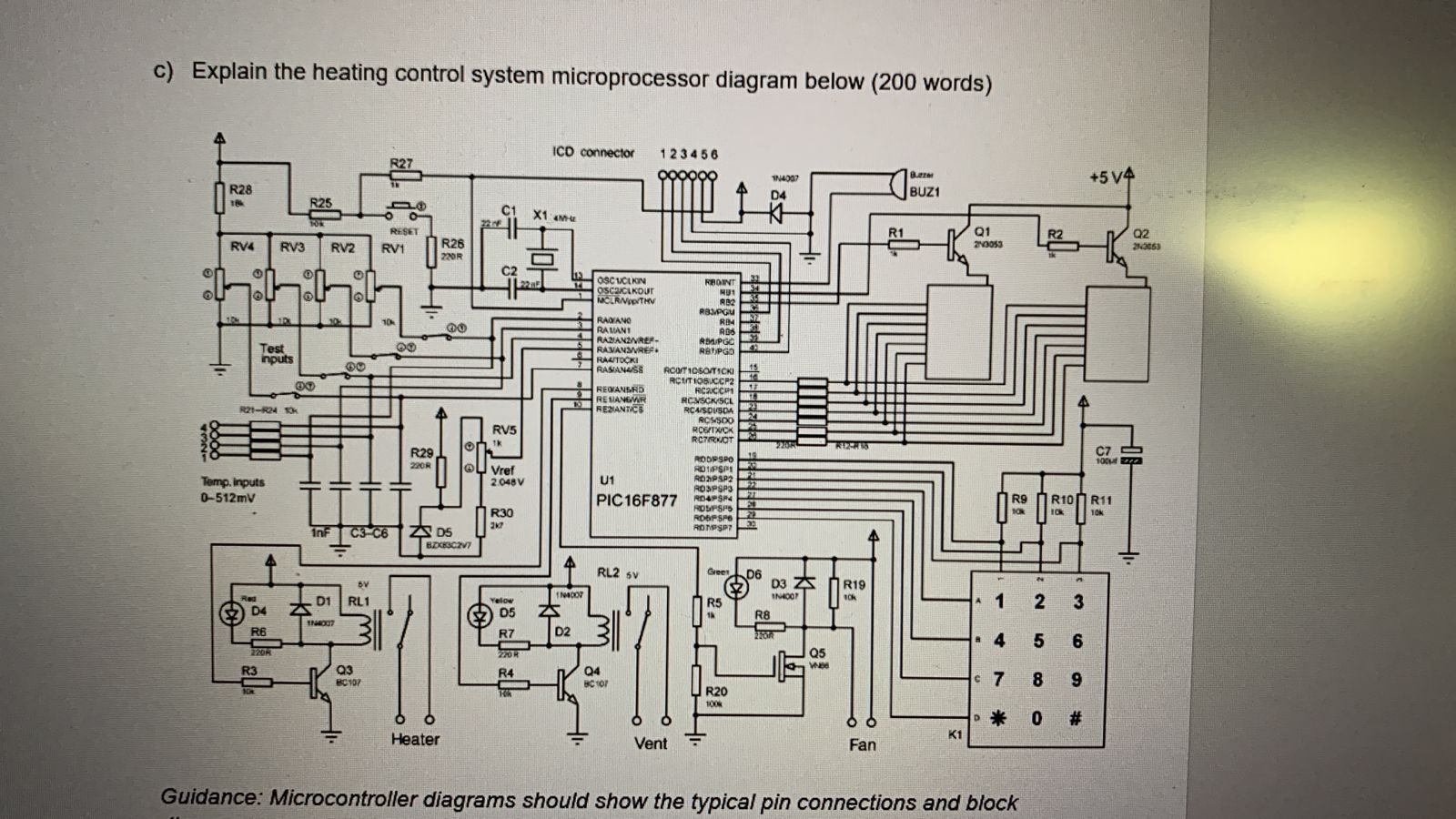 Solved c) Explain the heating control system microprocessor | Chegg.com
