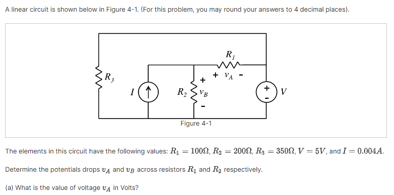 Solved A Linear Circuit Is Shown Below In Figure 4-1. (For | Chegg.com