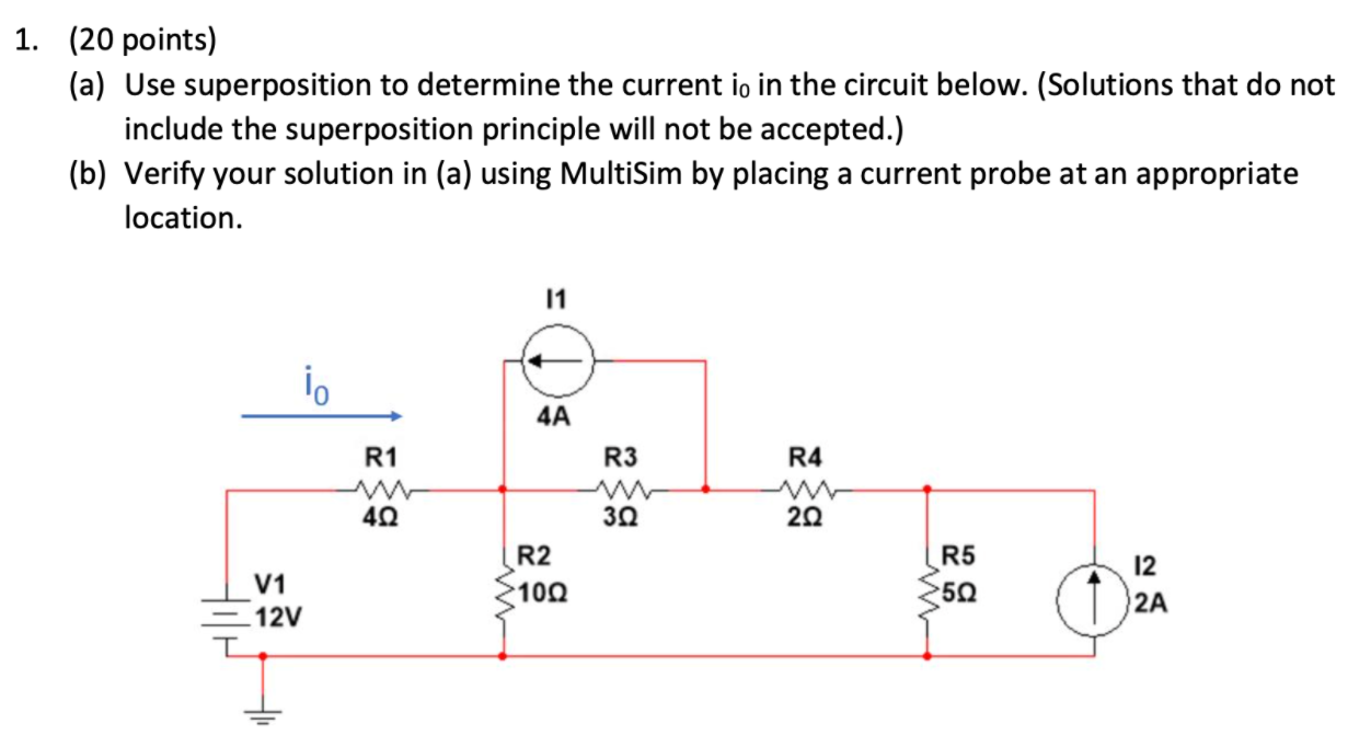 Solved 1. (20 points) (a) Use superposition to determine the | Chegg.com