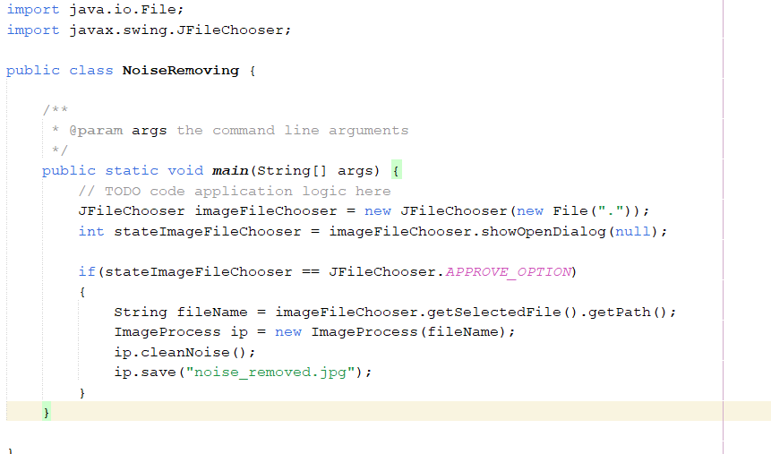 In Java, Design a GUI of noise removing application, | Chegg.com