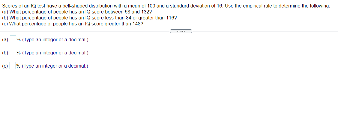 Solved Scores Of An Iq Test Have A Bell-shaped Distribution 