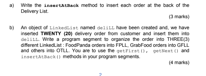 Solved Write a program segment in JAVA to do the following | Chegg.com