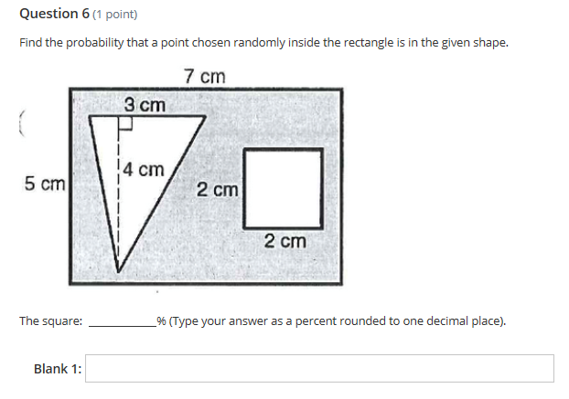 Solved Question 5 (1 point) Find the probability that a | Chegg.com