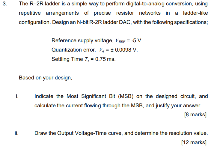 Solved 3. The R-2R ladder is a simple way to perform | Chegg.com