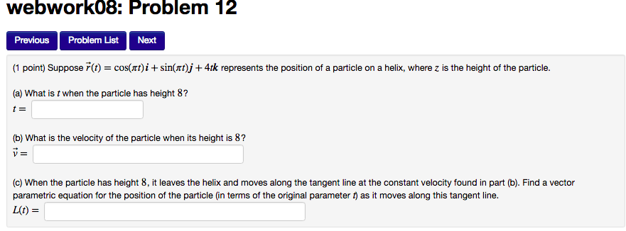 Solved webwork08: Problem 12 PreviouS Problem List Next (1 | Chegg.com