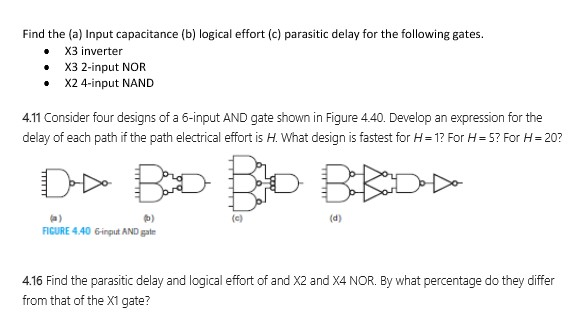 Solved Find The (a) Input Capacitance (b) Logical Effort (c) | Chegg.com