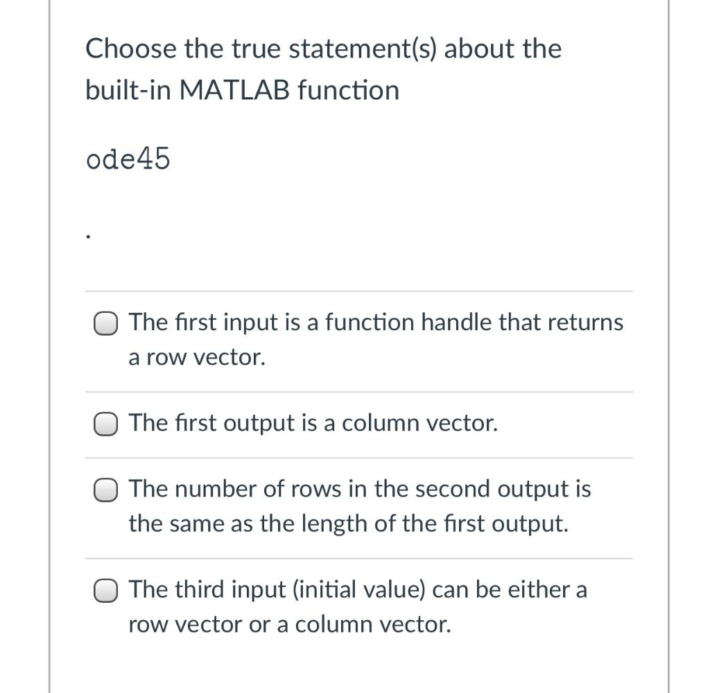 Solved Choose the true statement(s) about the built-in | Chegg.com
