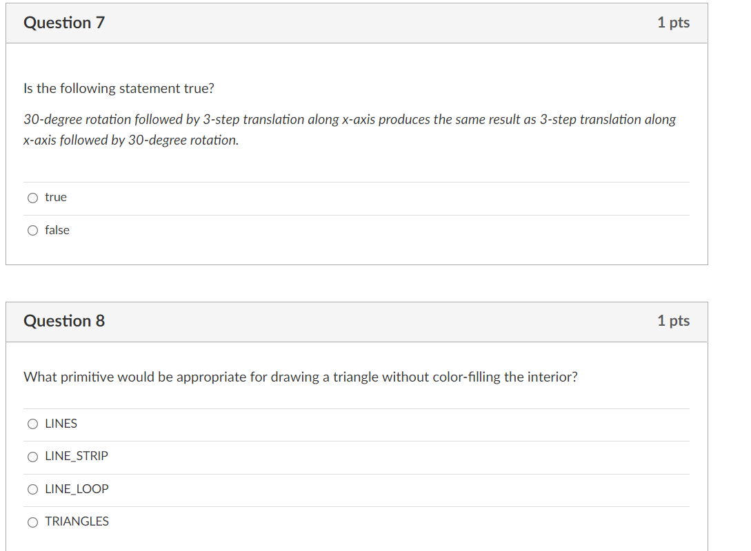 Solved Question 7 1 pts Is the following statement true? | Chegg.com