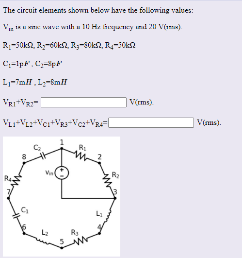 Solved The circuit elements shown below have the following | Chegg.com