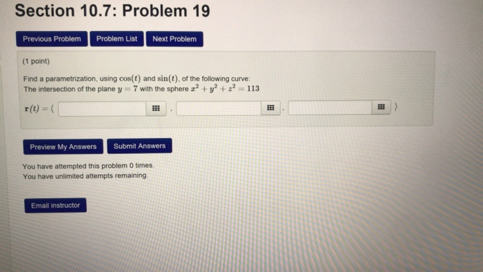 Solved Section 10.7: Problem 19 Previous Problem Problem | Chegg.com