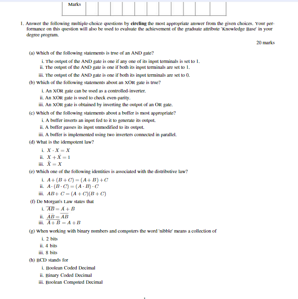 Solved 1. Answer the following multiple-choice questions by | Chegg.com