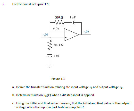 Solved The circuit in (Figure 1) ﻿has the transfer