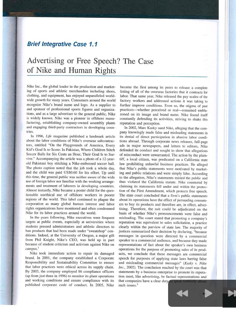 Solved Brief Integrative Case 1.1 Advertising or Free | Chegg.com