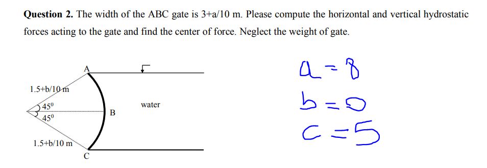 Solved Question 2. The width of the ABC gate is 3+a/10 m. | Chegg.com