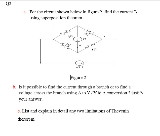 Solved Q2 a. For the circuit shown below in figure 2, find | Chegg.com