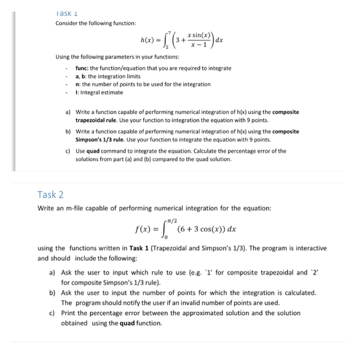 Solved Consider the following function sin(x) Using the | Chegg.com