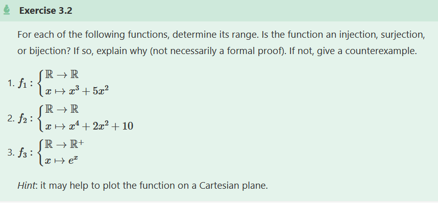 Solved For each of the following functions, determine its | Chegg.com