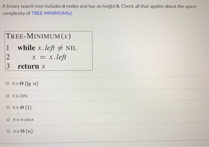 Solved A binary search tree includes n nodes and has an | Chegg.com