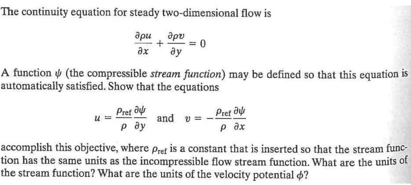 Solved The Continuity Equation For Steady Two-dimensional | Chegg.com