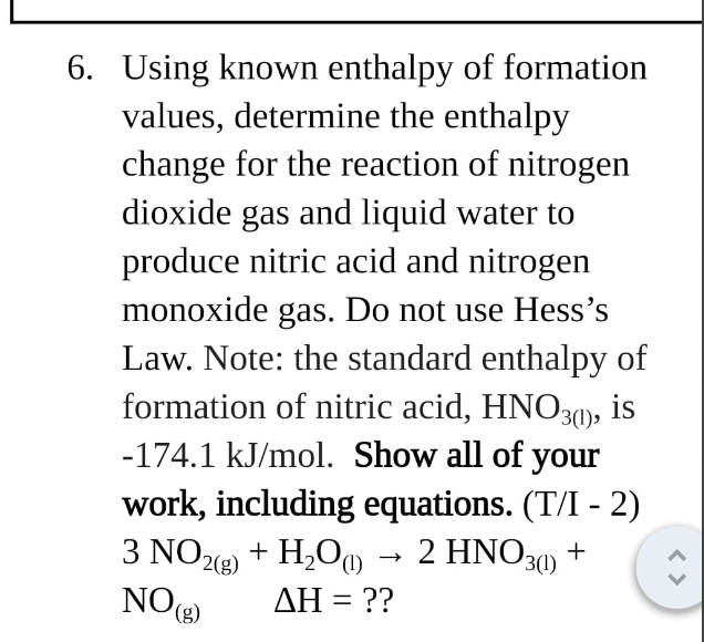[Solved] Using known enthalpy of formation values, determ