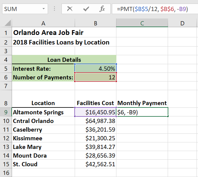 On The Loan Worksheet In Cell C9 Free Math Printouts On The Loan Worksheet In Cell C9 Free Math Printouts