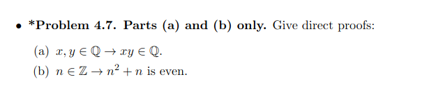 Solved - *Problem 4.7. Parts (a) and (b) only. Give direct | Chegg.com