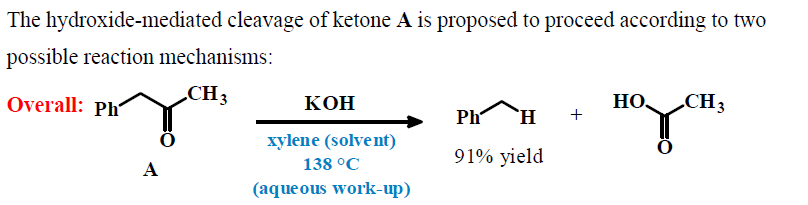 Solved The hydroxide-mediated cleavage of ketone A is | Chegg.com