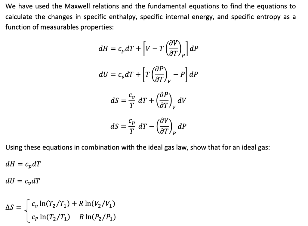 Solved We Have Used The Maxwell Relations And The | Chegg.com