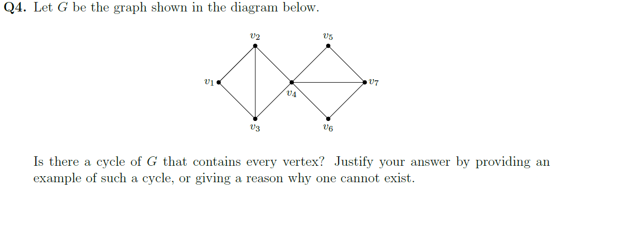 Q4. Let G be the graph shown in the diagram below. Is | Chegg.com