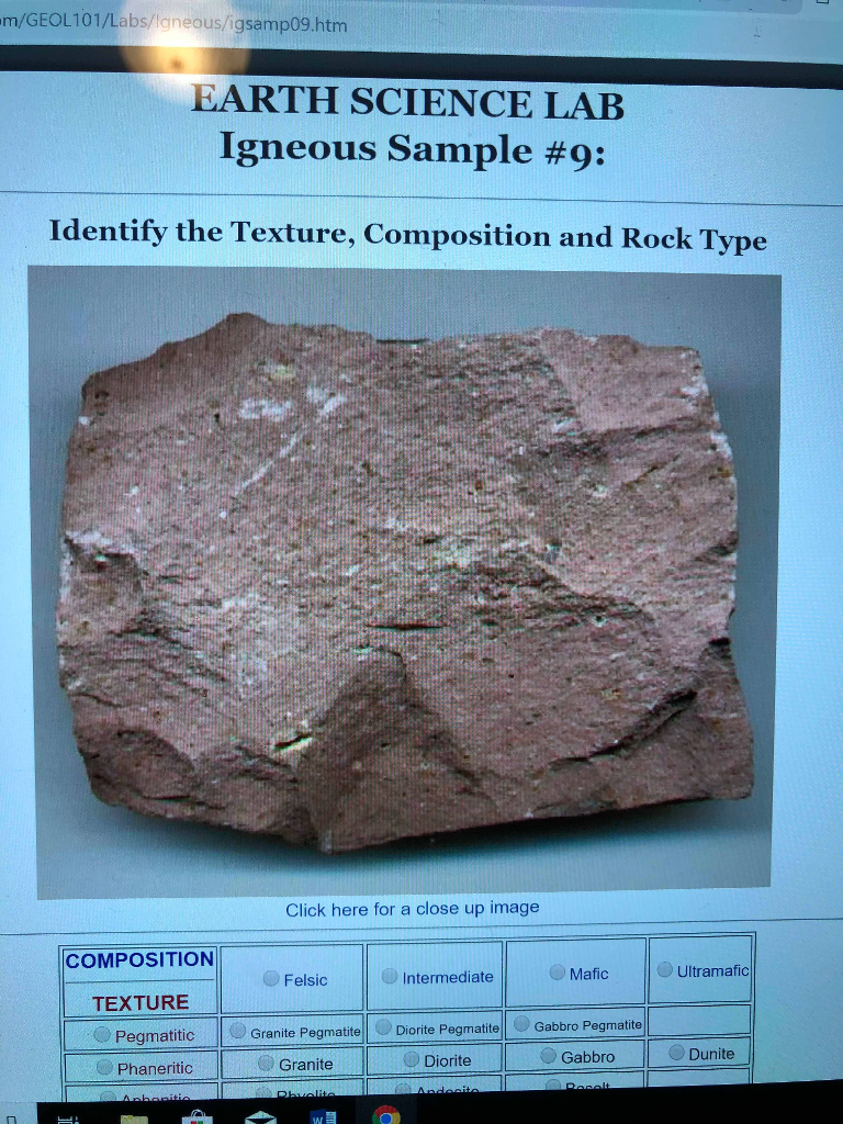 Solved Igneous Rock Sample Identification. From the Samples | Chegg.com