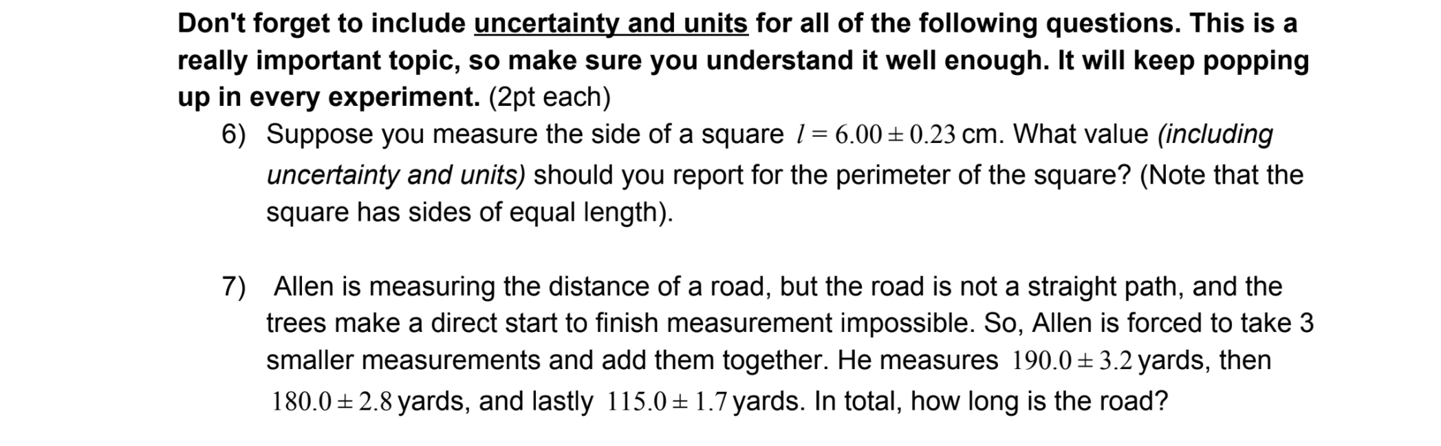 Solved Don't Forget To Include Uncertainty And Units For All | Chegg.com