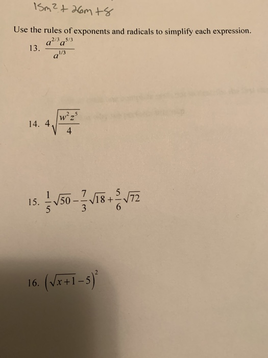 solved-use-the-rules-of-exponents-and-radicals-to-simplify-chegg