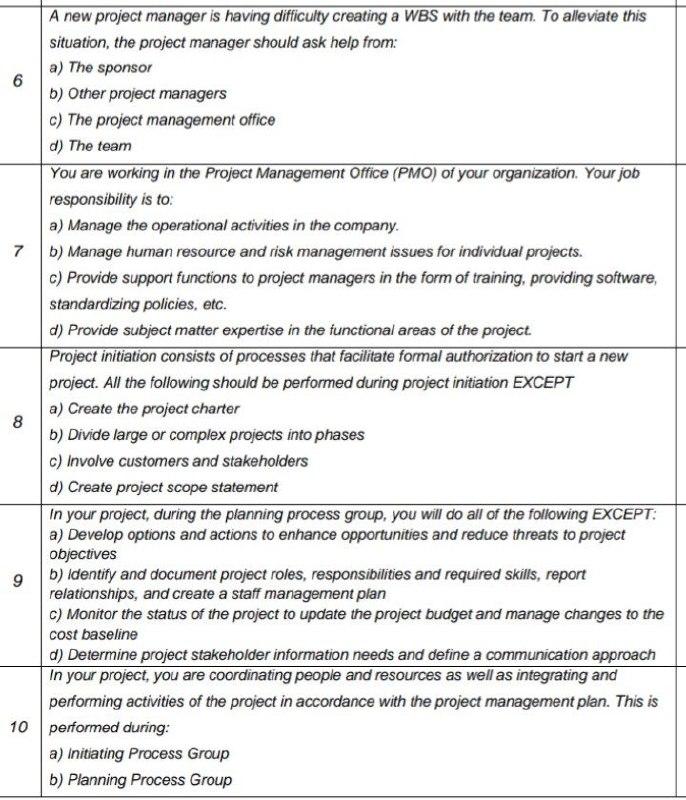 Solved A new project manager is having difficulty creating a | Chegg.com