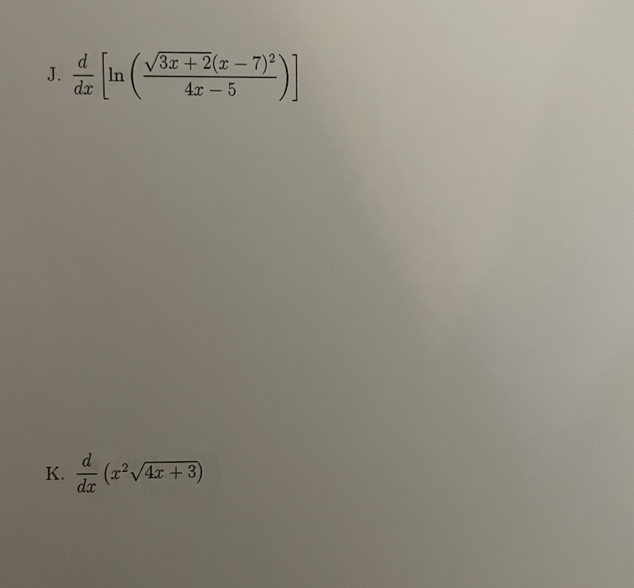 Solved J La In 3x 2 X 7 4x 5 5 7 ] Dx K 3 D