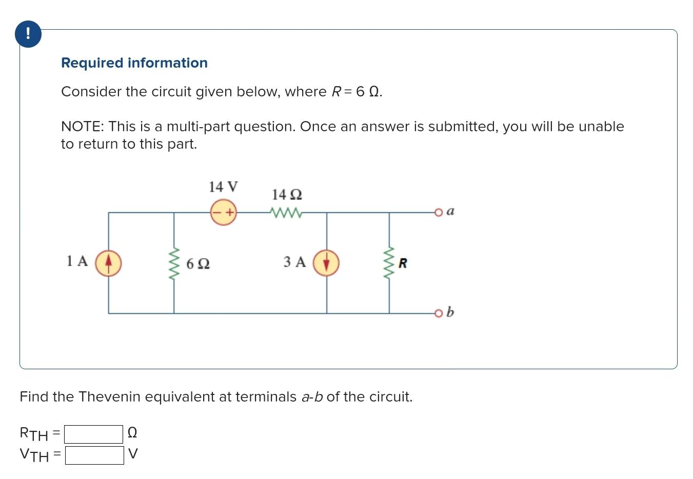 Solved ! Required information Consider the circuit given | Chegg.com