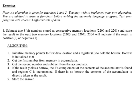 Solved Exercises Note: An algorithm is given for exercises 1 | Chegg.com