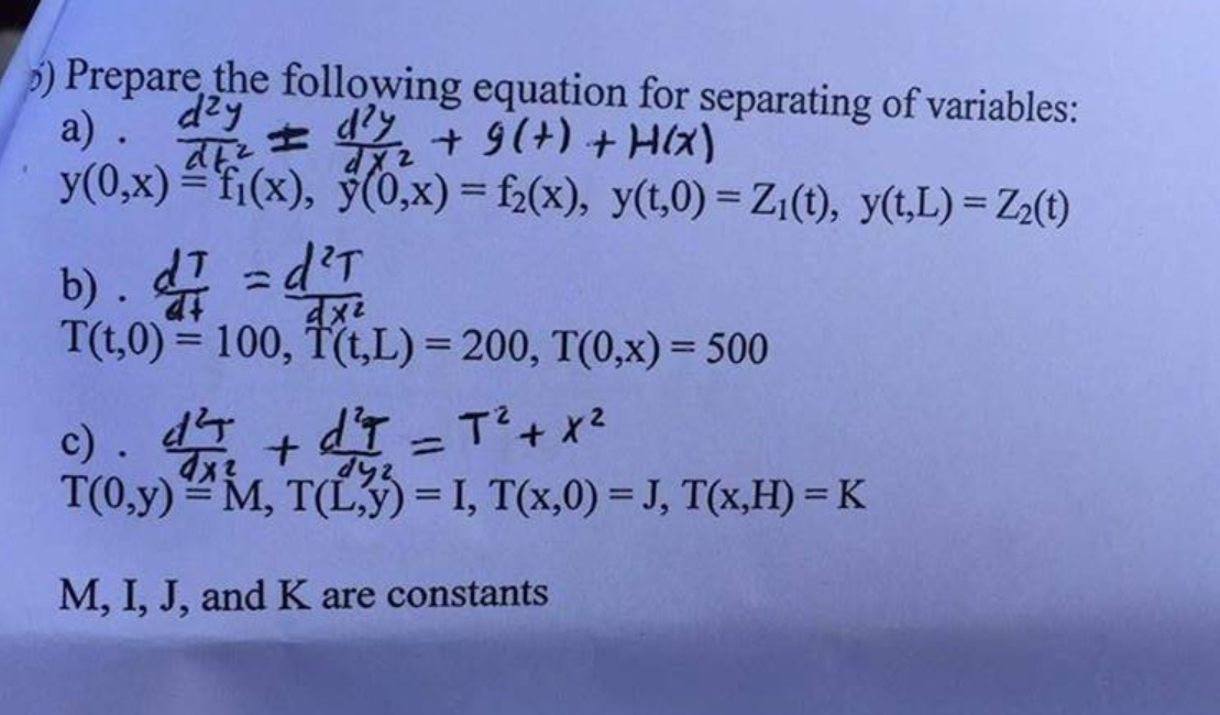 Solved 5 Prepare The Following Equation For Separating O Chegg Com
