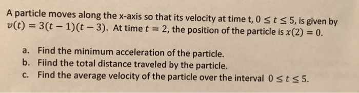 Solved A Particle Moves Along The X Axis So That Its