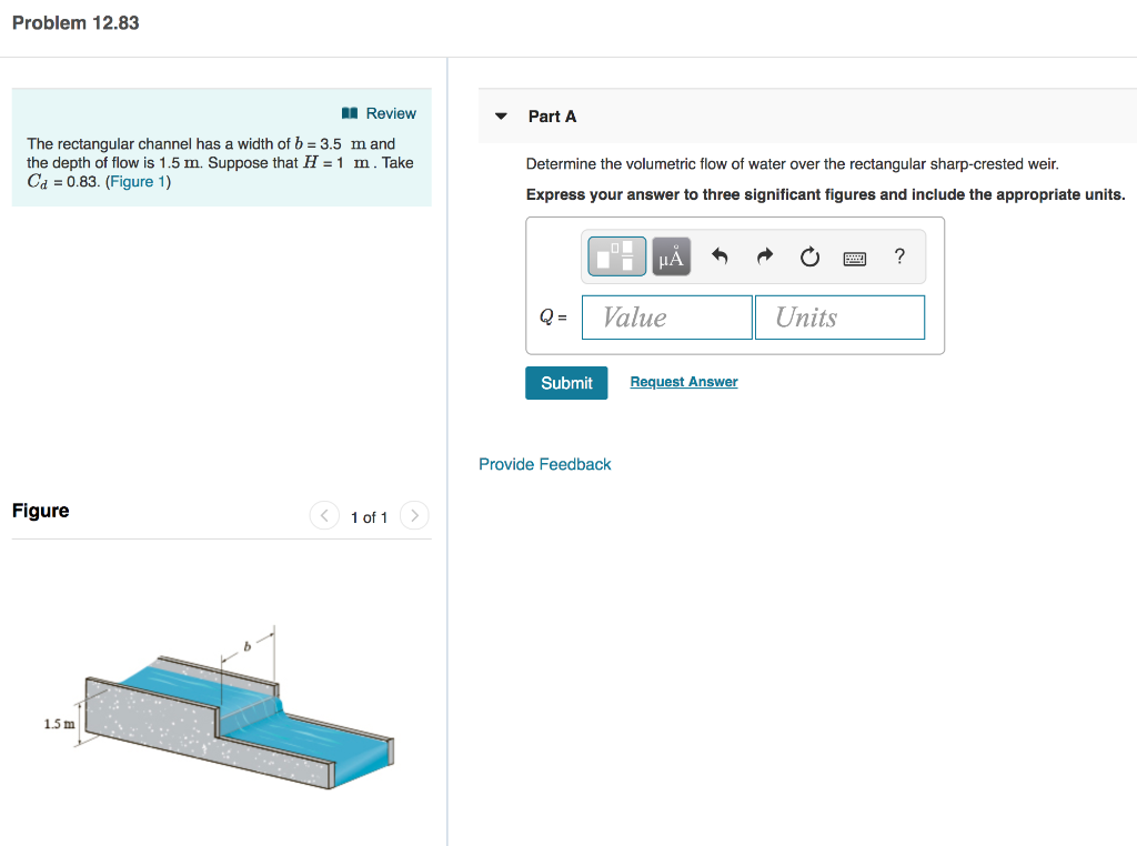 Solved Problem 12.83 Review Part A The rectangular channel | Chegg.com