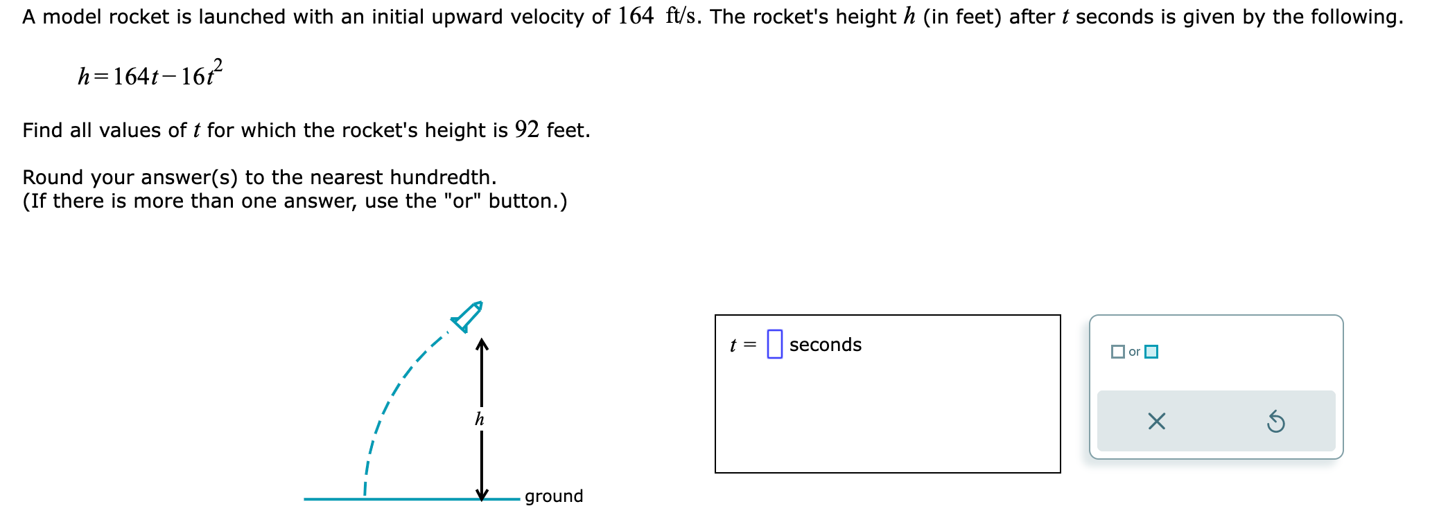 Solved A model rocket is launched with an initial upward